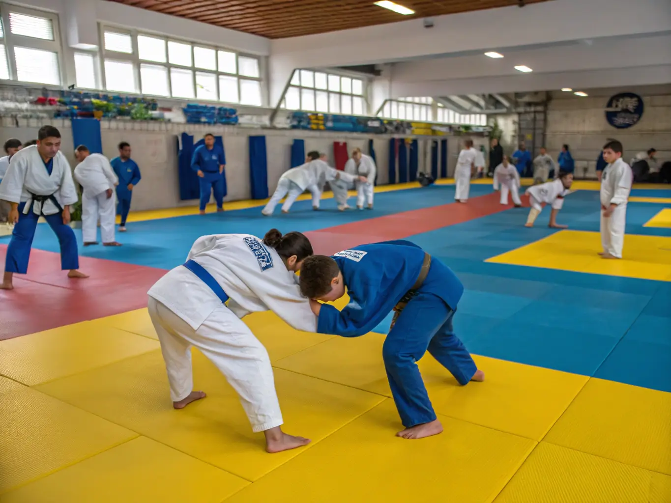 An inspiring image of students practicing judo at COLLEGE VOLTAIRE, demonstrating discipline and focus.